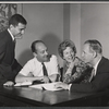Frith Banbury, Wendy Hiller, Eric Portman and unidentified in rehearsal for the stage production Flowering Cherry