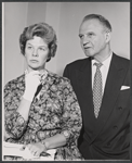 Wendy Hiller and Eric Portman in rehearsal for the stage production Flowering Cherry