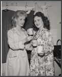 Diana Millay and Undine Forrest in rehearsal for the stage production Drink to Me Only