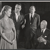 Diana Millay, John McGiver, George Abbott and unidentified in rehearsal for the stage production Drink to Me Only