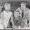 Mindy Carson, Jeffrey Lynn, and Walter Pidgeon in rehearsal for the stage production Dinner at Eight