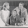 Mindy Carson, Jeffrey Lynn, and Walter Pidgeon in rehearsal for the stage production Dinner at Eight