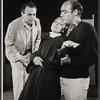 Director Michael Cacoyannis, Anne Bancroft, and John Colicos in rehearsal for the stage production The Devils
