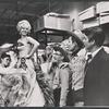 Monique Van Vooren, William Griffis, Jimmy Dean and uindentified others in costume fitting for the stage production Destry Rides Again