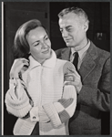 Sylvia Daneel and Shepperd Strudwick in rehearsal for the stage production A Desert Incident