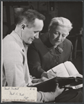 Tad Danielewski and author Pearl S. Buck in rehearsals for the stage production A Desert Incident