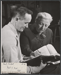 Tad Danielewski and author Pearl S. Buck in rehearsal for the stage production A Desert Incident