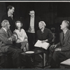 Cameron Prud'homme, Paul Roebling, Sylvia Daneel, Tad Danielewski, Pearl S. Buck and Shepperd Strudwick in rehearsal for the stage production A Desert Incident
