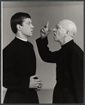 Studio portrait of David Carradine and Robert Harris in the stage production The Deputy