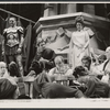 Kenneth Haigh, Edgar Daniels, Colleen Dewhurst [center] and ensemble in the stage production Caligula