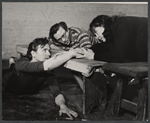 Kenneth Haigh, director Sidney Lumet, and Colleen Dewhurst in rehearsal for the stage production Caligula