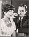 Valerie French and Francis Matthews in rehearsal for the stage production Help Stamp Out Marriage!