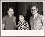 Director Robert Moore, Maureen Stapleton, and playwright Neil Simon in rehearsal for the stage production The Gingerbread Lady