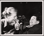 Meryl Streep and Michael Tucker in rehearsal for the 1975 stage production Trelawney of the "Wells"