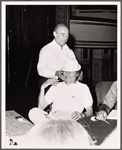 Danny Kaye [seated] and Richard Rodgers in rehearsal for the stage production Two by Two