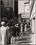 Audience queue before the Imperial Theatre to buy tickets for Two by Two