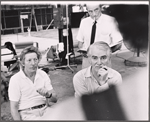 Danny Kaye [left] and unidentified in rehearsal for the stage production Two by Two