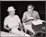 Danny Kaye and librettist Peter Stone in rehearsal for the stage production Two by Two