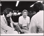 Martin Charnin, Danny Kaye and Joe Layton [back to camera] in rehearsal for the stage production Two by Two