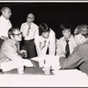 Richard Rodgers, Peter Stone [seated], Martin Charnin, Joe Layton and unidentified others in rehearsal for the stage production Two by Two