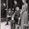 Basil Rathbone, James Daly [right] and ensemble in the stage production J.B.