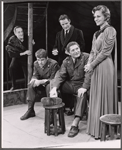 Basil Rathbone, James Daly [right] and ensemble in the stage production J.B.