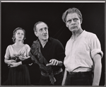 Basil Rathbone, James Daly [right] and unidentified in the stage production J.B.