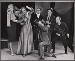 Basil Rathbone [right] and ensemble in the stage production J.B.