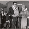 Robert Feyti, Beatrice Lillie [center] and unidentified others in the stage production Ziegfeld Follies of 1957