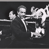 Leonid Hambro, Victor Borge, Claire Sombert and Michel Bruel in publicity pose for the touring show Victor Borge in Concert
