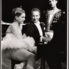 Claire Sombert, Victor Borge and Michel Bruel in publicity pose for the touring show Victor Borge in Concert