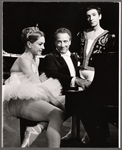 Claire Sombert, Victor Borge and Michel Bruel in publicity pose for the touring show Victor Borge in Concert