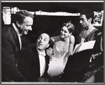 Victor Borge, Leonid Hambro, Claire Sombert and Michel Bruel in publicity photo for the touring production Victor Borge in Concert