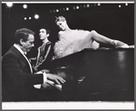 Victor Borge, Michel Bruel and Claire Sombert in publicity pose for the touring show Victor Borge in Concert