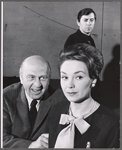 Howard Da Silva, M'el Dowd [foreground] and Brian Bedford in rehearsal for the stage production The Unknown Soldier and His Wife