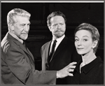 Eduard Franz, Alfred Drake and Joan Greenwood in rehearsal for the stage production Those That Play the Clowns