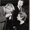 Eduard Franz, Alfred Drake and Joan Greenwood in rehearsal for the stage production Those That Play the Clowns