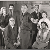 Kim Stanley [left] , Edward Andrews [sitting wearing glasses], Michael Tolan [center] and unidentified others in rehearsal for the stage production Taffy