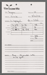 Stage manager's log