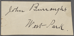Burroughs, John, "Walt Whitman & his Art," holograph MS, with signature.