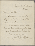 Longfellow, Henry W[adsworth], ALS to WW. Feb. 22, 1881.