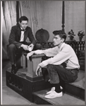 Arthur Hill and Andrew Prine in the stage production Look Homeward, Angel