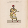 Costume de Mme. Elie, rôle d'une négresse, dans La révolte au Sérail, ballet, acte 1er. et 2e.