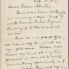 MacAlister, [John Y.], ALS to. Feb. 21, 1907.