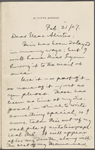 MacAlister, [John Y.], ALS to. Feb. 21, 1907.