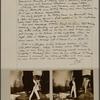 Two photographs of SLC walking in snow at Stormfield, Redding, CT, 1908.