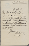 Pond, [Major James Burton], ALS to. Oct. 11, [1876?].