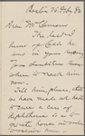 Pond, [Major James Burton], ANS to. [Feb. 28, 1884]. Previously [Feb. 27?, 1884].