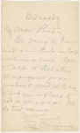 Pond, [Major James Burton], ALS to. Jul. [23?], [1884].