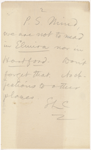 Pond, [Major James Burton], ALS to. Jul. [23?], [1884].